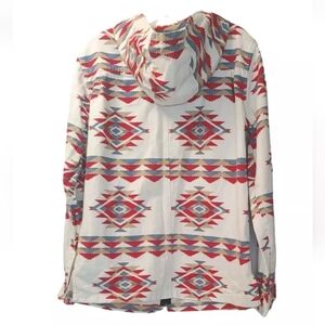 Aztec Southwestern Jacket Adult Med Boho Beachy Coastal Full Zip Hood Pockets
